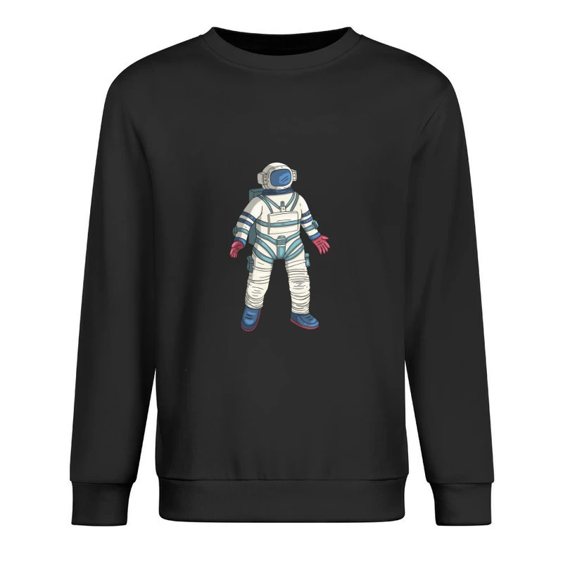 Illustration eines Astronautenanzugs im Comic-Stil Herren Pullover Sweatshirt