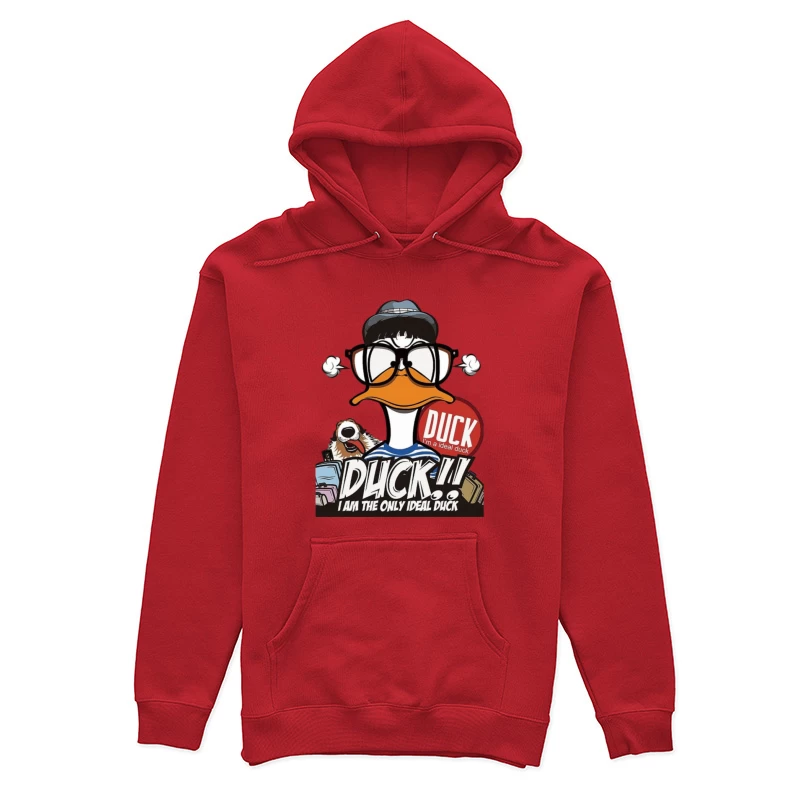 Comic-Ente mit Hund Damen Pullover Hoodie