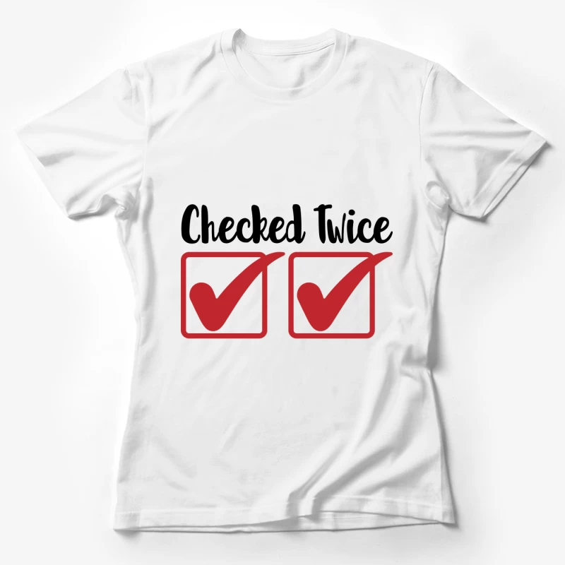 Deux cases cochées rouges Femme T-Shirt