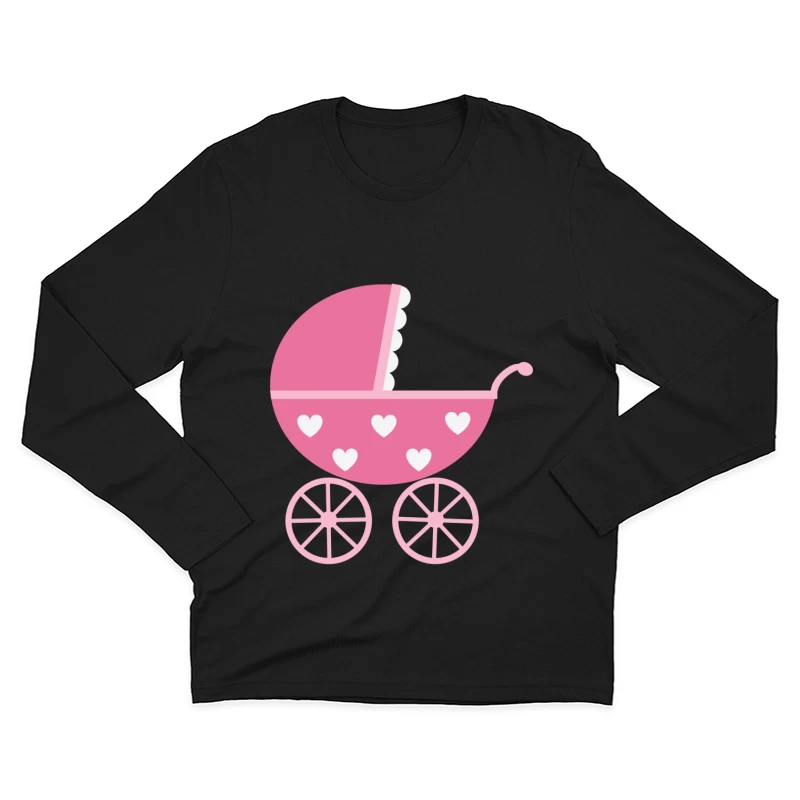 Landau rose avec coeurs blancs Homme Manches Longues T-Shirt