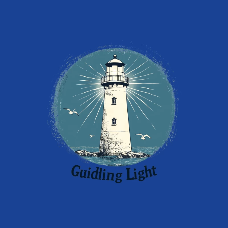 Vintage Nautical Lighthouse Beacon Illustration Female T-Shirt