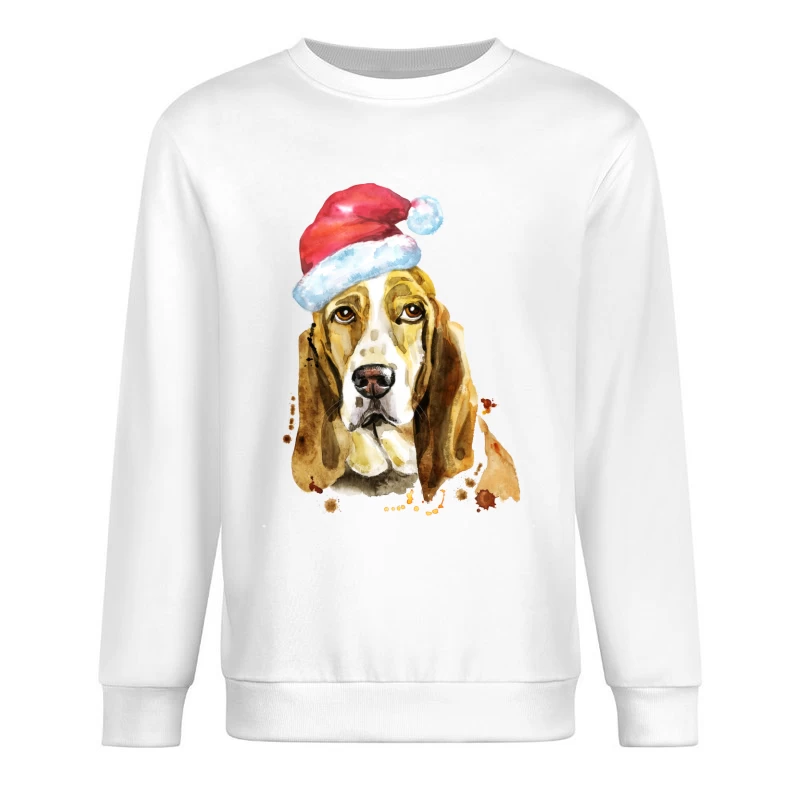 Basset Hound avec Chapeau de Noël Homme Sweat-shirt à enfiler