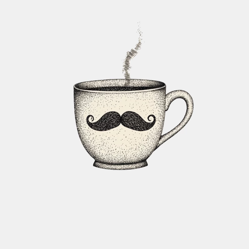 Vintage Hipster Mustache Coffee Mug Illustration Male Tank Top