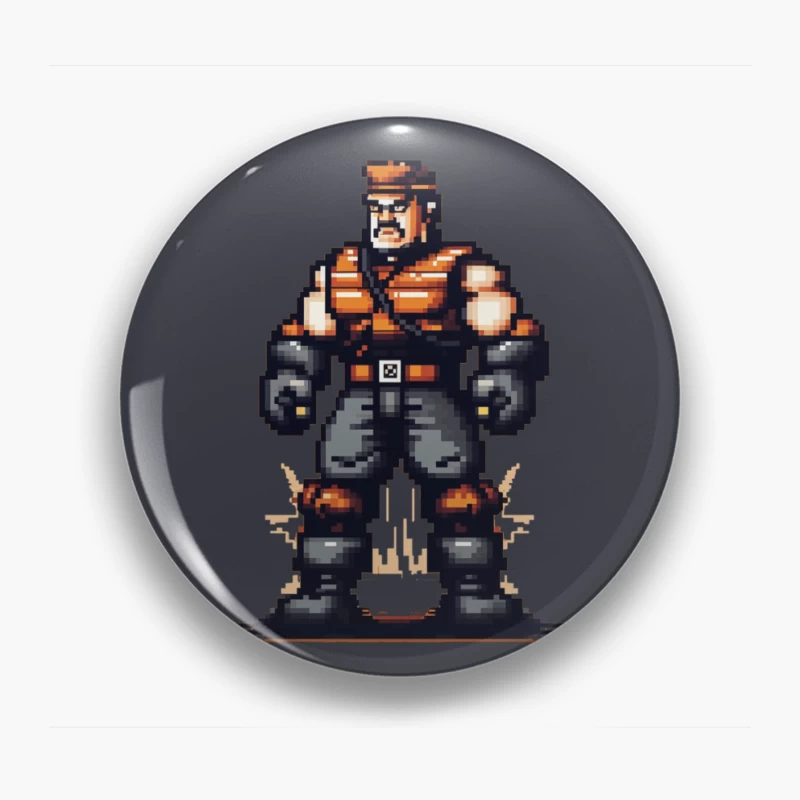 Retro Pixel Art Military Combat Hero Pin