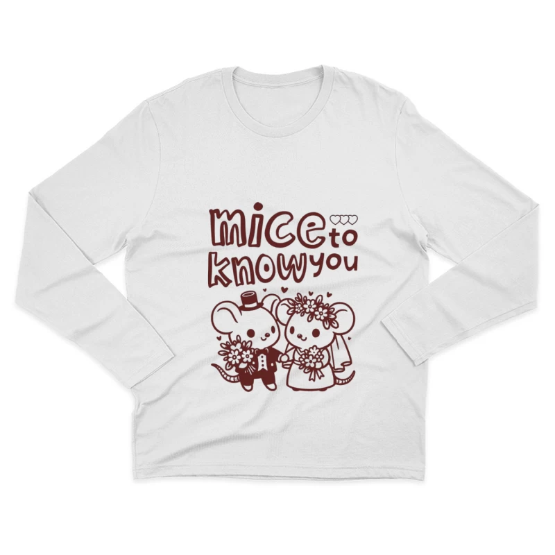 Niedliche Mäusehochzeit Illustration Herren Langarm T-Shirt
