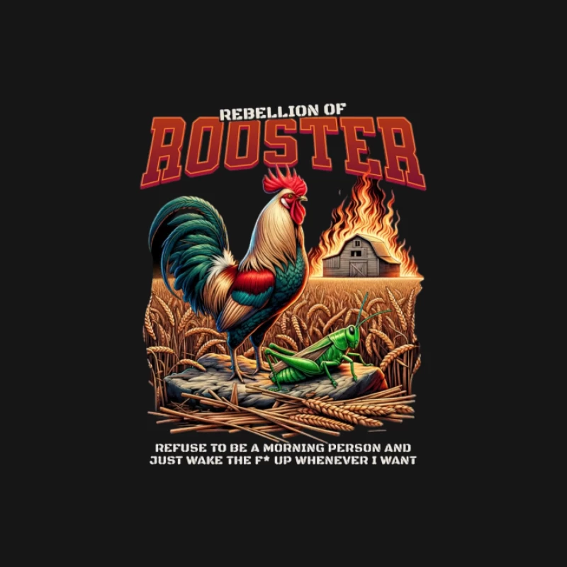 Coq à la ferme avec feu Homme Manches Longues T-Shirt