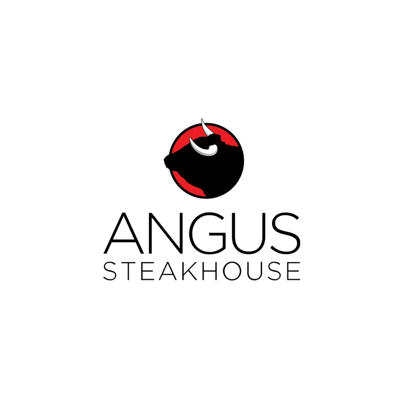 Angus Steakhouse Modern Logo with Bull Silhouette Travel Mug