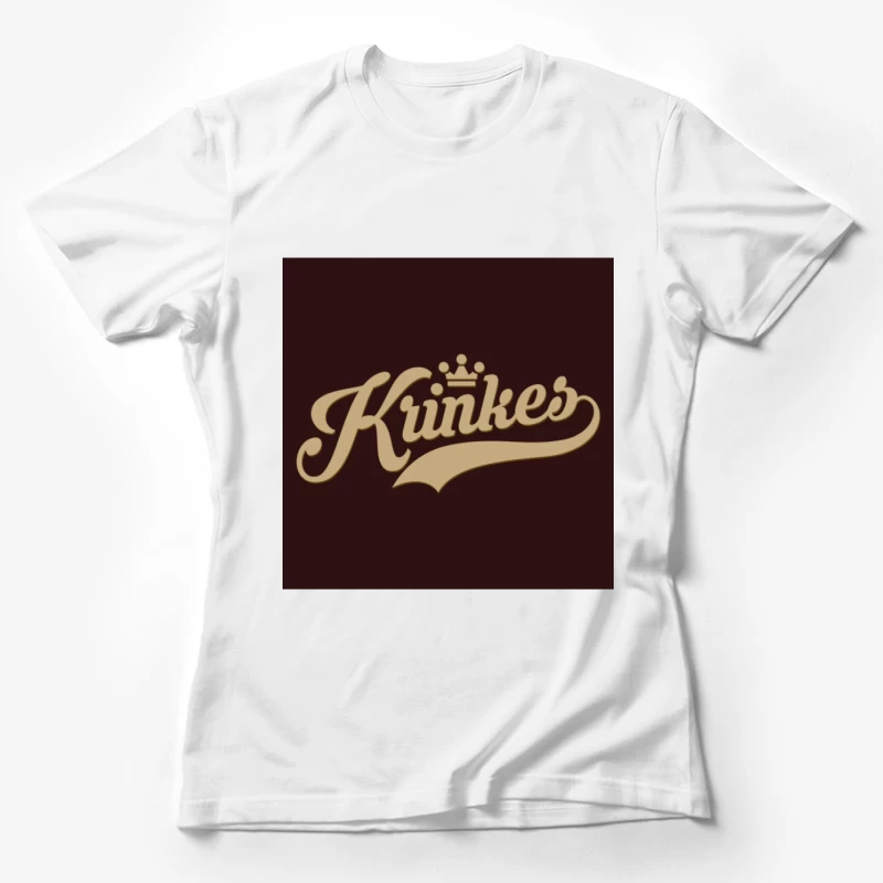 Design emblématique Krinkes en or sur fond sombre Femme T-Shirt