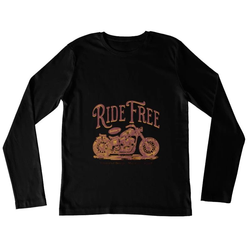 Rouler Libre avec Design Minimaliste de Moto Femme Manches Longues T-Shirt