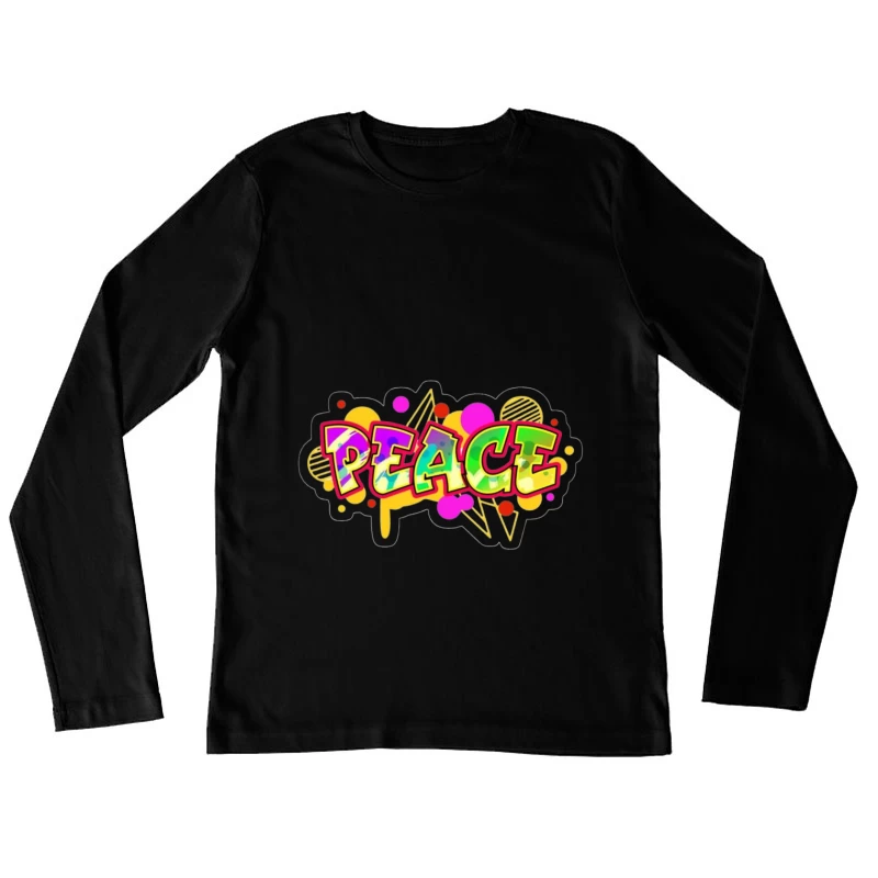 Colorful Peace Graffiti Design Female Long Sleeve T-Shirt