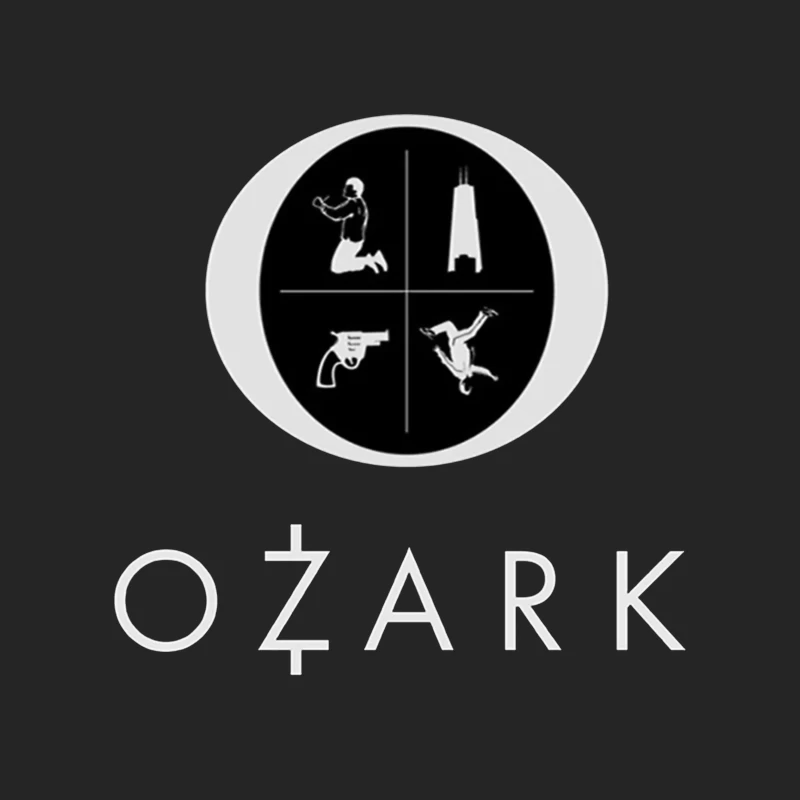 Ozark TV Series Logo with Symbolic Elements Male Pullover Sweatshirt