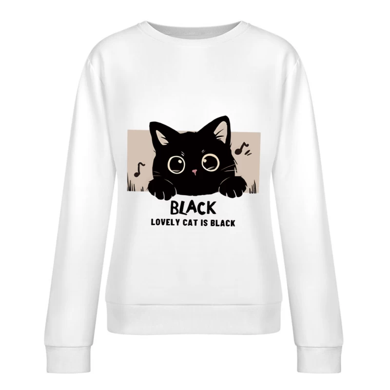 Süße schwarze Katze Damen Pullover Sweatshirt