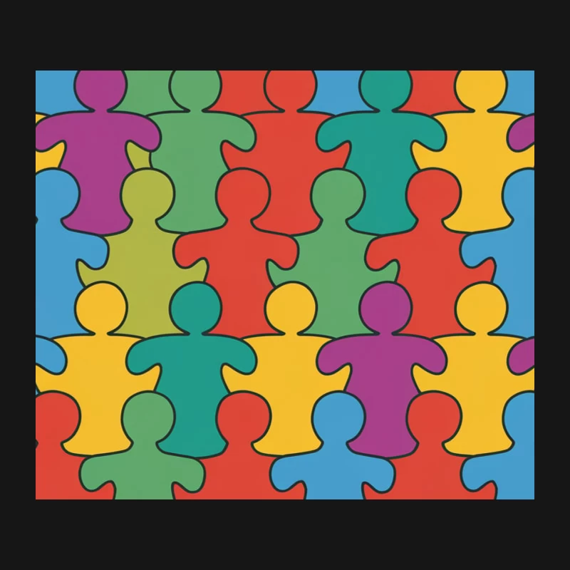 Colorful Puzzle Pattern: A Symbol of Diversity and Unity Mouse Pad
