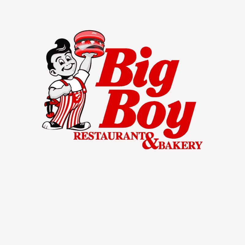 Vintage Big Boy Restaurant and Bakery Logo with Cartoon Mascot Female T-Shirt