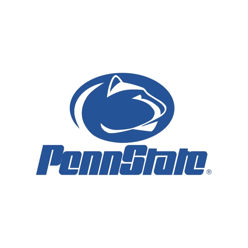 Penn State Nittany Lions Athletic Logo in Blue and White Mouse Pad