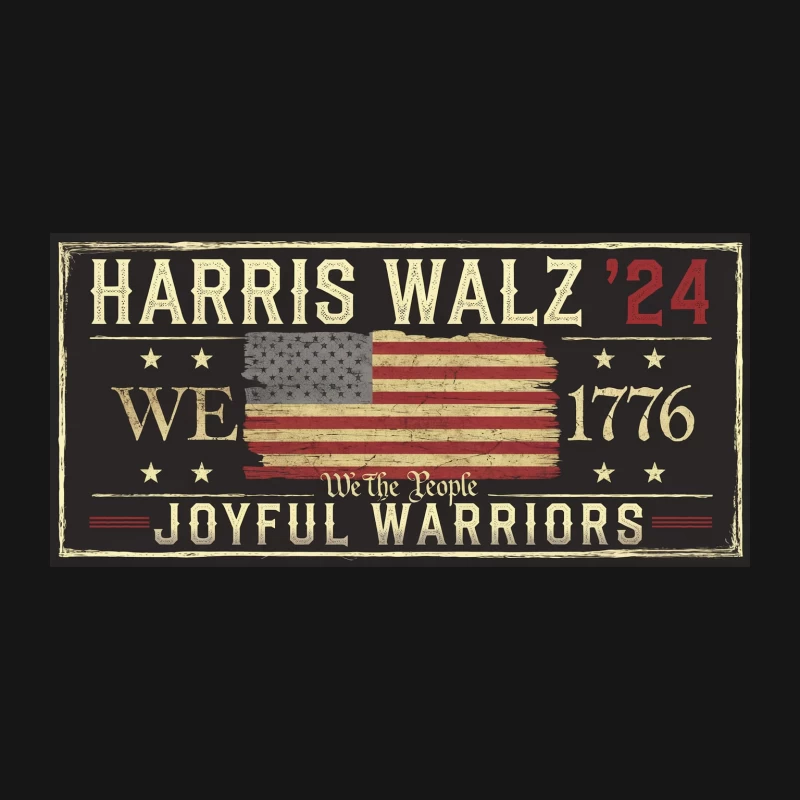 Harris Walz 2024: Patriotic Vintage-Style Campaign Banner with American Flag Desk Mat