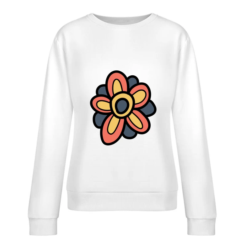Fleur colorée avec pétales vifs Femme Sweat-shirt à enfiler