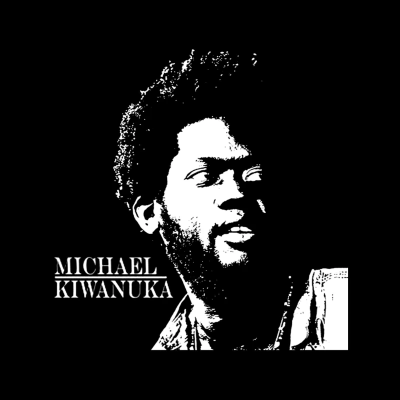 Black and White Line Art Portrait of Michael Kiwanuka Tapestry