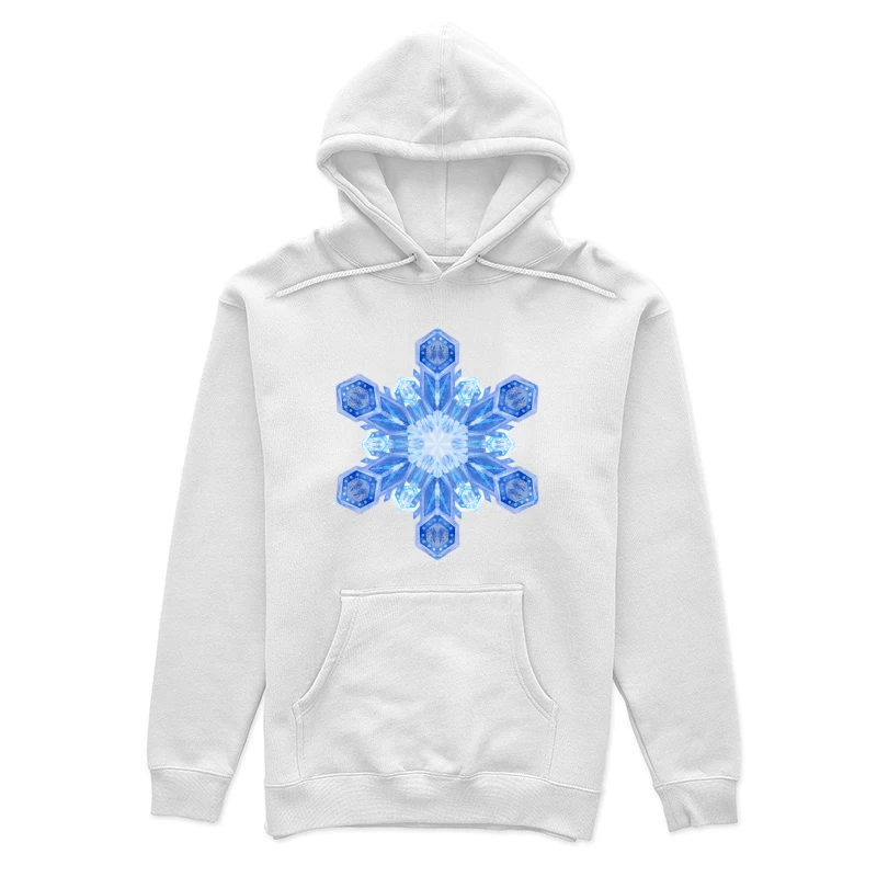 Flocon de neige géométrique bleu Femme Sweat à capuche