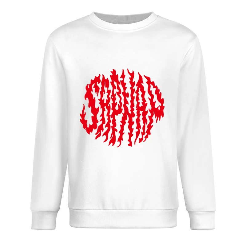 Rote Flammen Text Design Herren Pullover Sweatshirt