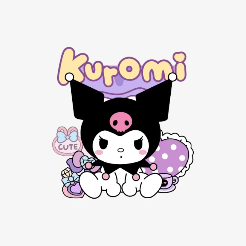Süßes Kuromi-Design mit Bonbons Herren Pullover Sweatshirt