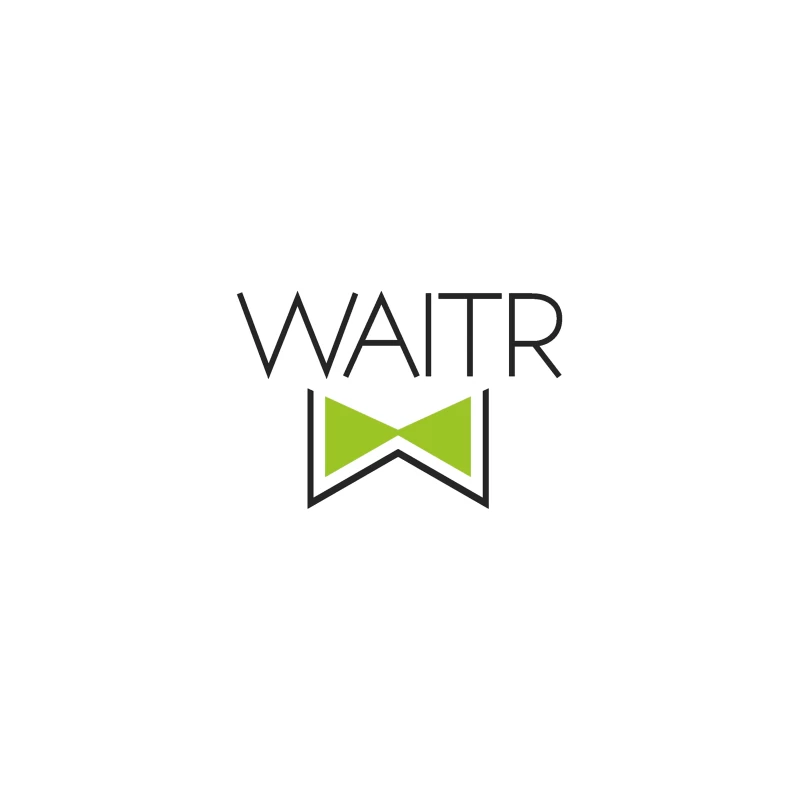 Waitr Food Delivery Service Logo with Green Bowtie Design Desk Mat