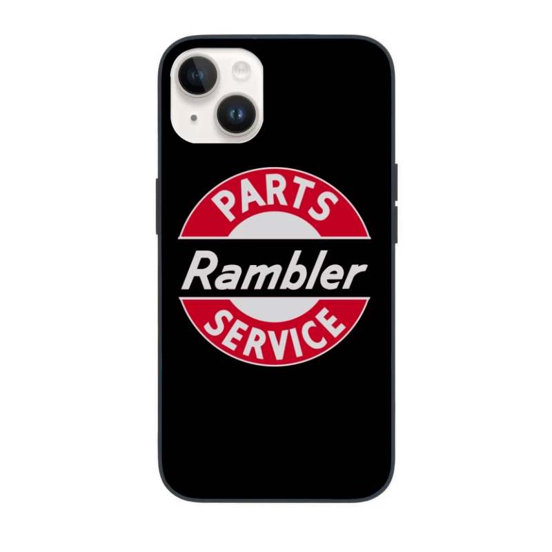 Vintage Rambler Parts & Service Logo Design iPhone Case