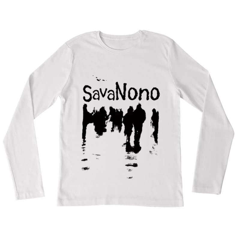 Schwarz-Weiß Menschen Silhouetten Damen Langarm T-Shirt