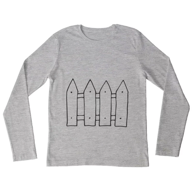 Clôture en bois dessinée Femme Manches Longues T-Shirt