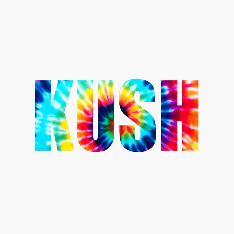 Colorful Tie-Dye KUSH Text Cotton Tote Bag