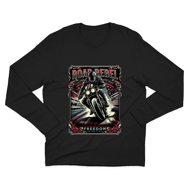 Liberté en Mouvement: Moto et Style Patriote Homme Manches Longues T-Shirt
