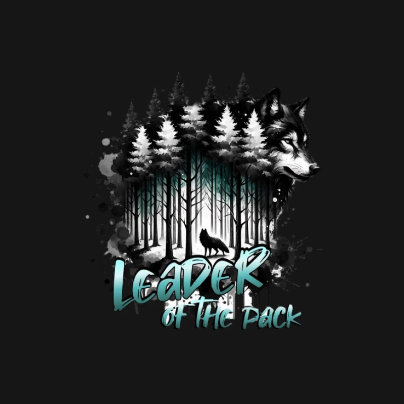 Führer des Rudels: Wolf-Design mit Wald Herren Langarm T-Shirt