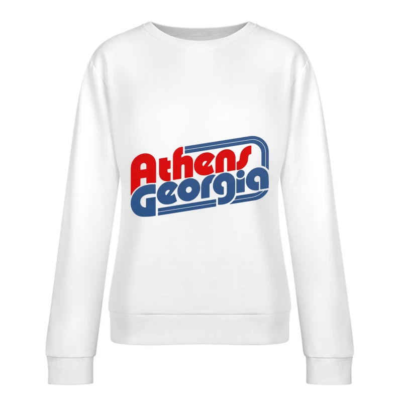 Retro Typography Design for Athens, Georgia Female Pullover Sweatshirt