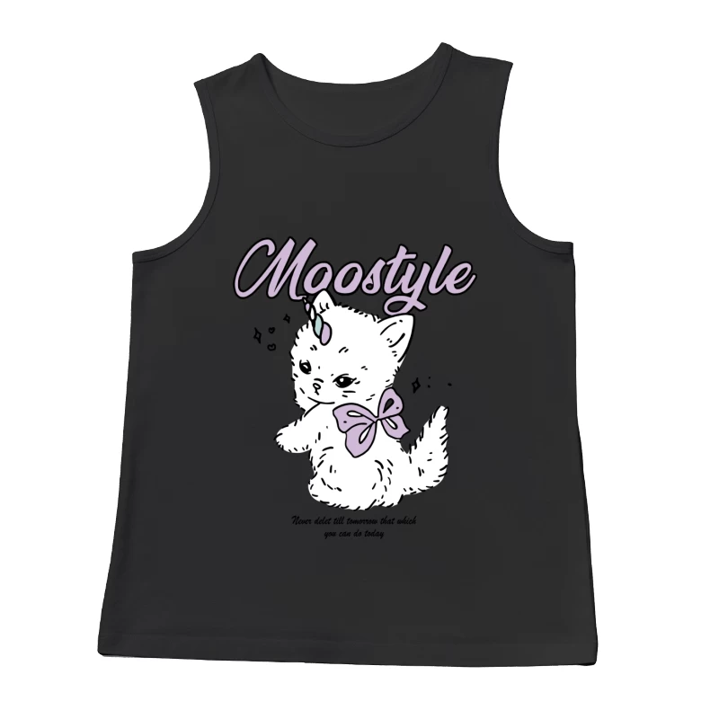 Niedliches Einhorn-Kätzchen mit Schleife Herren Tanktops