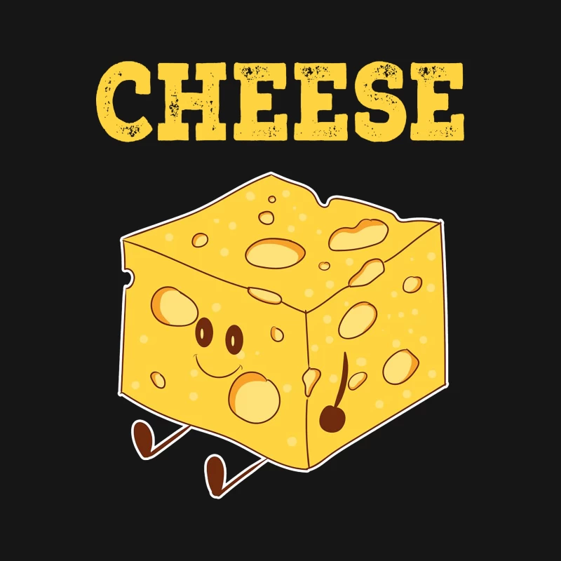Lustiger Käse-Charakter Illustration Herren T-Shirt