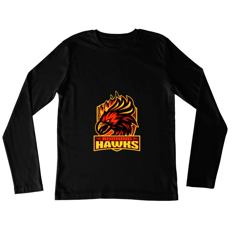 Logo de Burning Hawks en Feu Femme Manches Longues T-Shirt