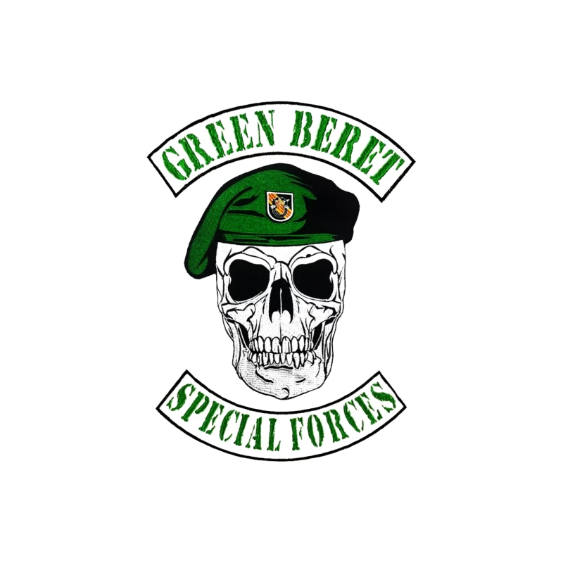 Green Beret Special Forces Skull Emblem Tapestry