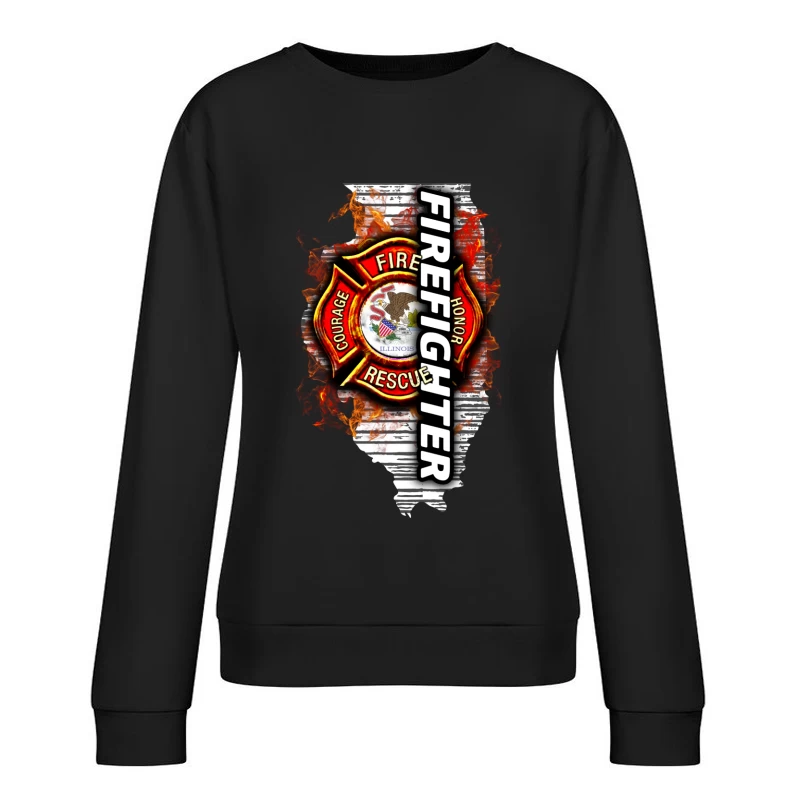 Emblème de pompier de l'Illinois Femme Sweat-shirt à enfiler