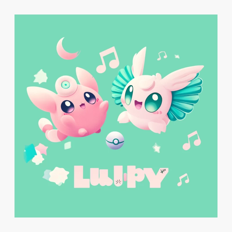 Adorable Pokémon Duo: Jigglypuff and Wigglytuff in Pastel Harmony Pin