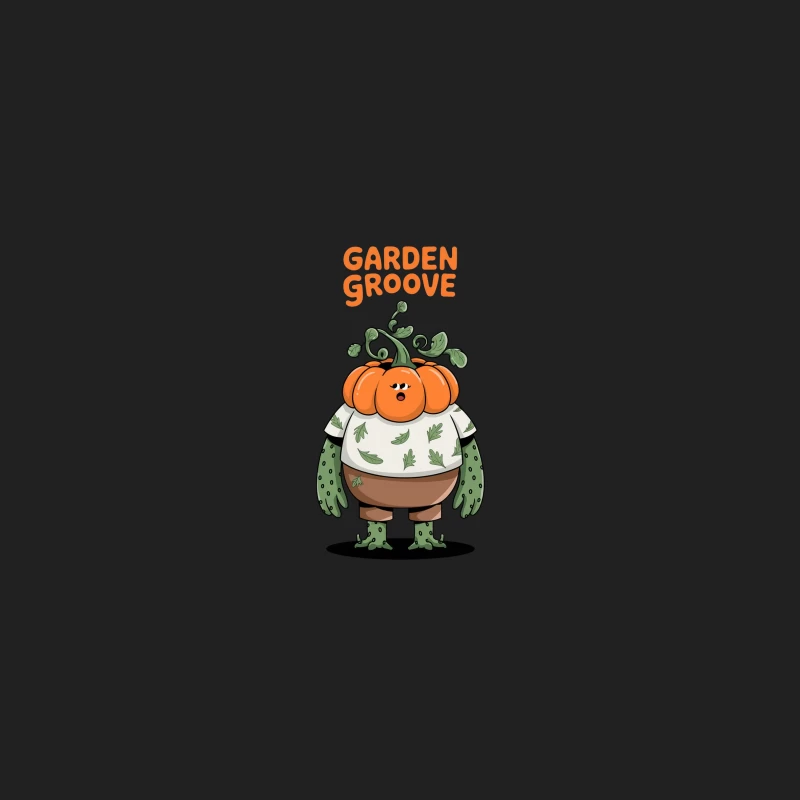 Whimsical Garden Groove Pumpkin Character Illustration Bucket Hat