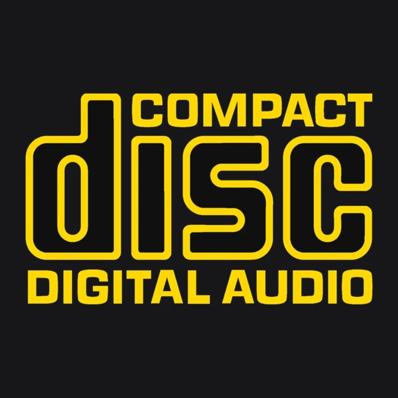 Vintage Compact Disc Digital Audio Yellow Logo Design Male Pullover Hoodie