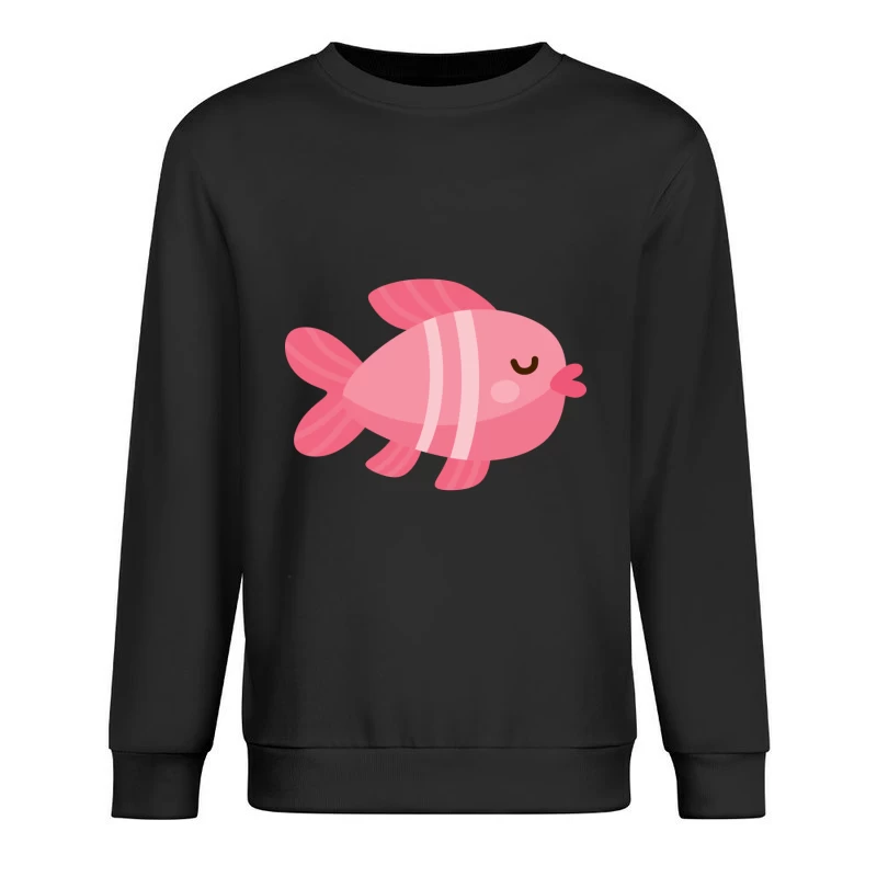 Illustration adorable d'un poisson rose Homme Sweat-shirt à enfiler