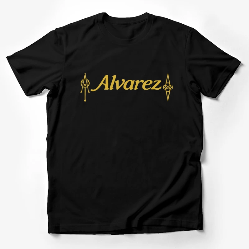 Alvarez Guitar Company Gold Logo Design Male T-Shirt