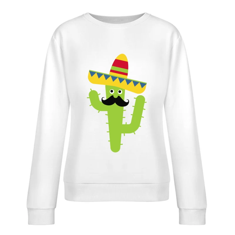 Cactus avec sombrero coloré Femme Sweat-shirt à enfiler