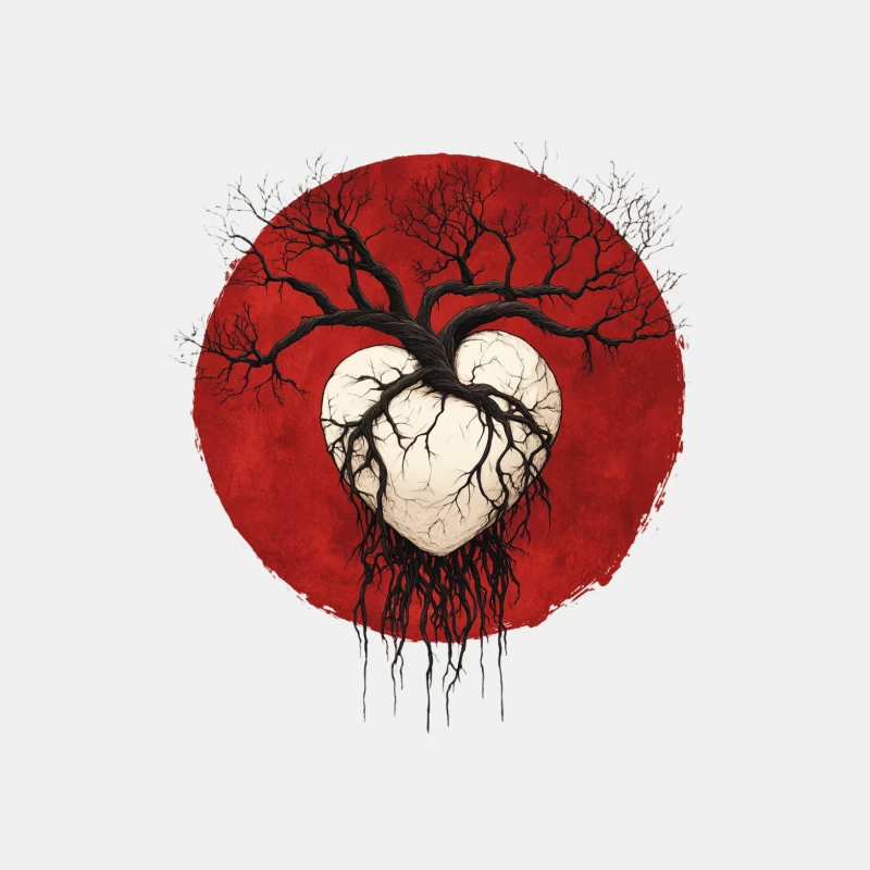 Dark Tree Heart against Blood Moon Male Tank Top