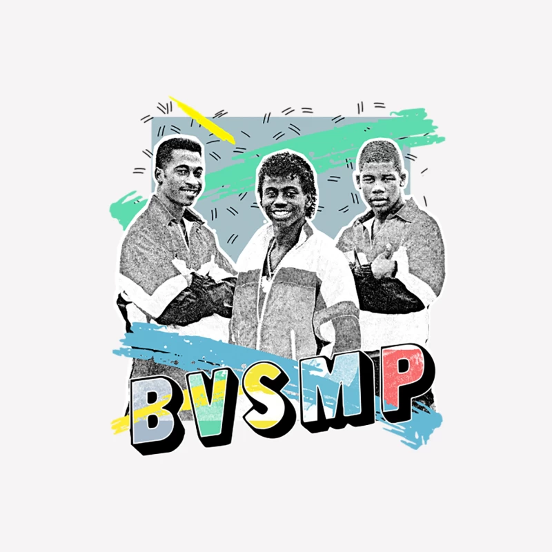 B.V.S.M.P.  Vintage 80s Hip Hop Aesthetic Male T-Shirt