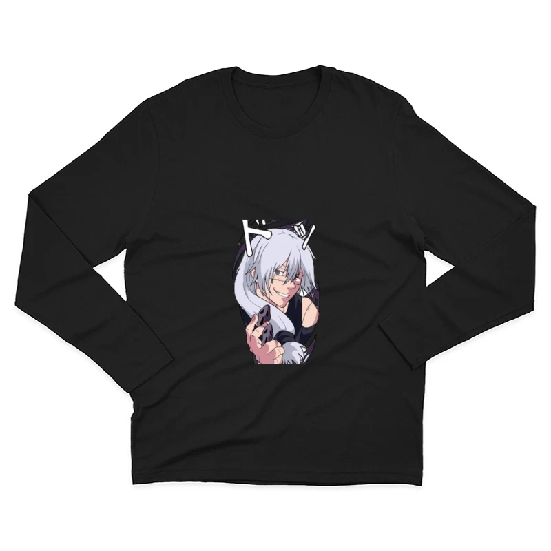 Manga-Charakter mit grauen Haaren Herren Langarm T-Shirt
