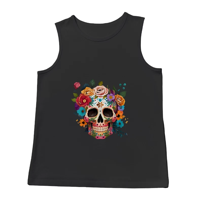 Sugar Skull mit Blumen Herren Tanktops