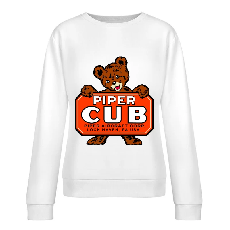 WWII Vintage Piper Cub Female Pullover Sweatshirt