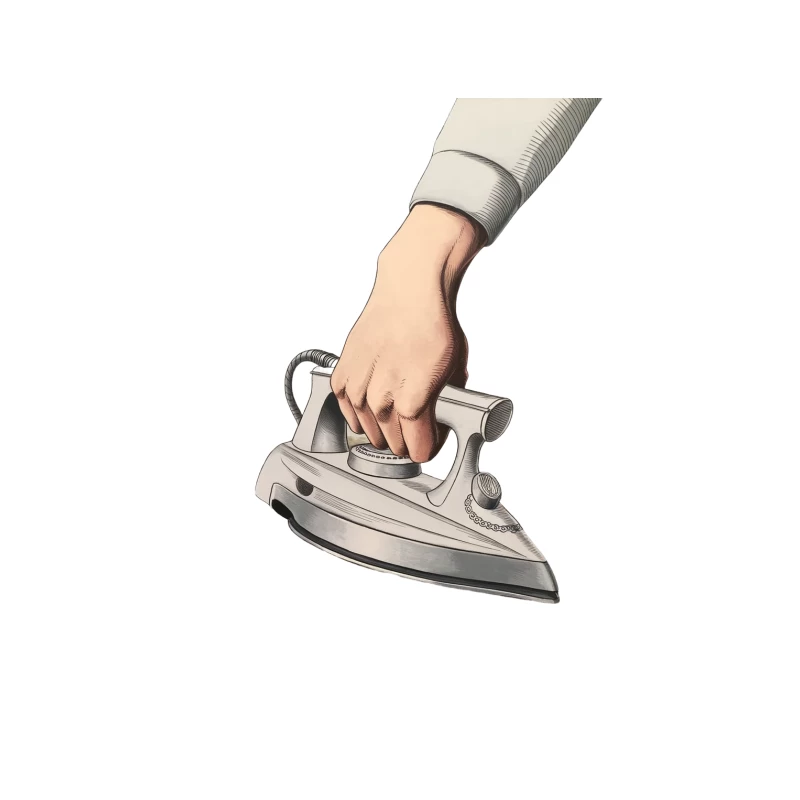 Hand Holding Electric Iron: Household Appliance for Clothing Care Tapestry